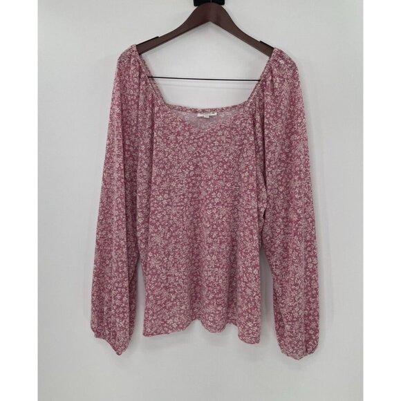 Studio‎ B By Bobeau Plus Size Floral Puff Sleeve Blouse Size 3x Boho Peasant - Picture 1 of 9